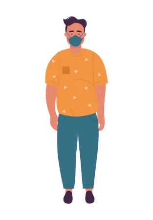 Man Wearing Mask  Illustration