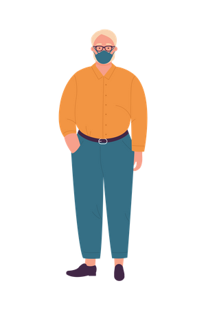 Man Wearing Mask  Illustration