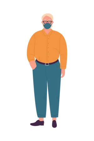 Man Wearing Mask  Illustration