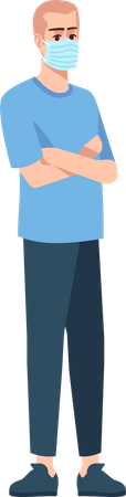 Man wearing mask  イラスト