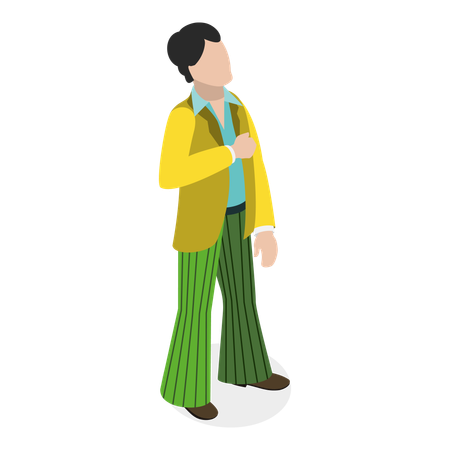 Man wearing old fashion clothes  Illustration