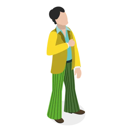 Man wearing old fashion clothes  Illustration