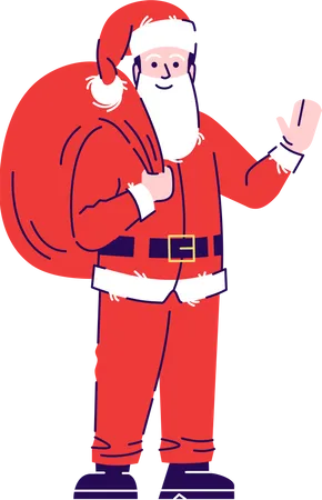 Man wearing Santa Claus costume  Illustration