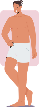 Man wearing shorts and posing Illustration