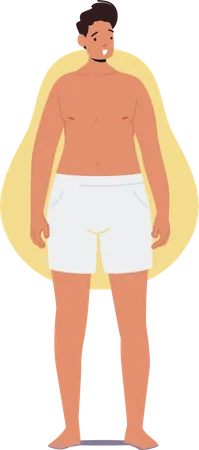 Man wearing shorts and standing  Illustration