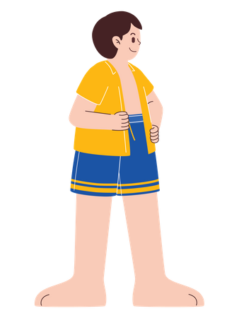 Man Wearing Summer Clothes  Illustration