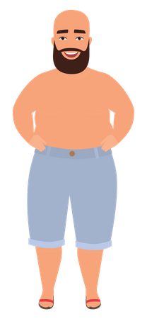 Man Wearing Swimming Suit  Illustration