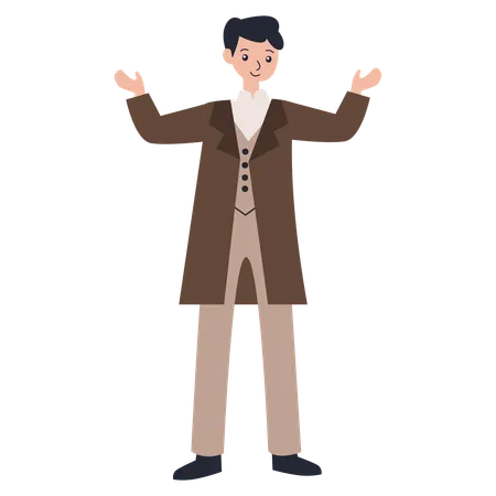 Man wearing Vintage Outfit  Illustration