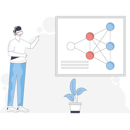 Man wearing VR glasses  Illustration