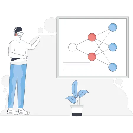 Man wearing VR glasses  Illustration