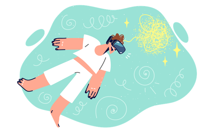 Man wearing vr glasses  Illustration