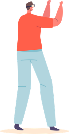 Man wearing VR glasses  Illustration