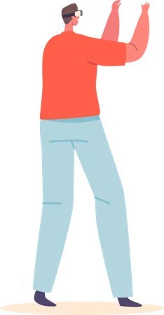 Man wearing VR glasses  Illustration