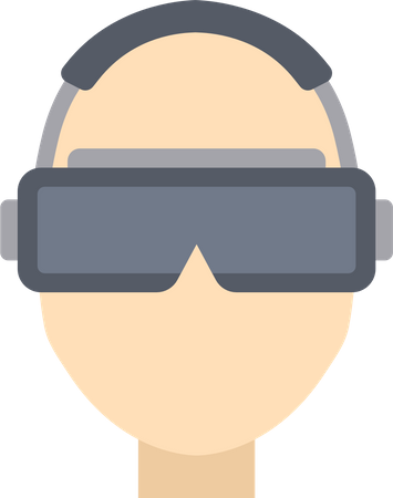 Man wearing VR headset  Illustration