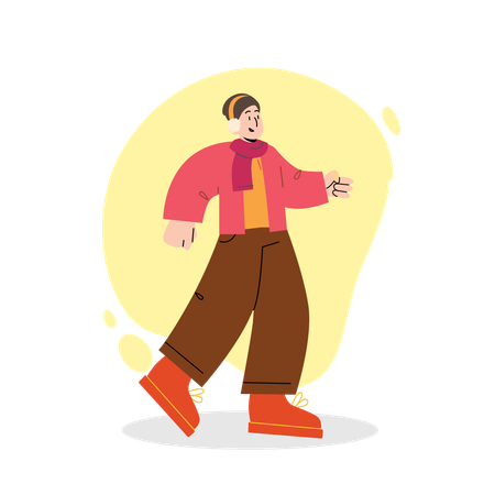 Man wearing warm cloth  Illustration