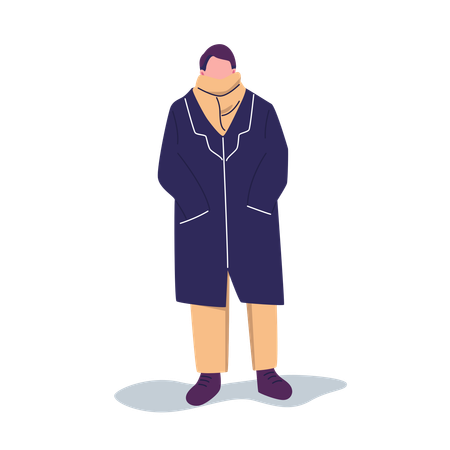 Man wearing Winter Clothes  イラスト