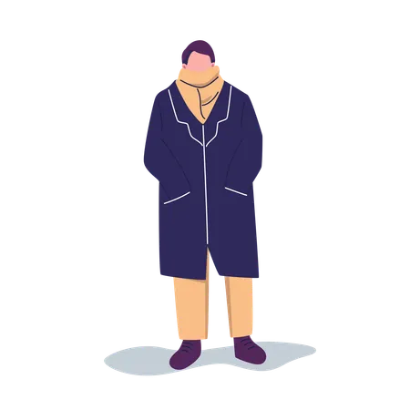 Man wearing Winter Clothes  イラスト
