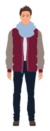 Man Wearing Winter Clothes  Illustration