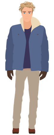 Man Wearing Winter Clothes  Illustration