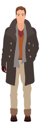 Man Wearing Winter Clothes  Illustration