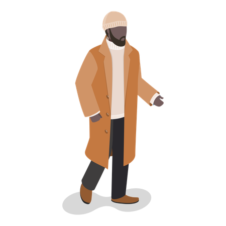 Man wearing winter clothes  Illustration