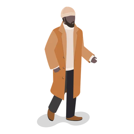 Man wearing winter clothes  Illustration