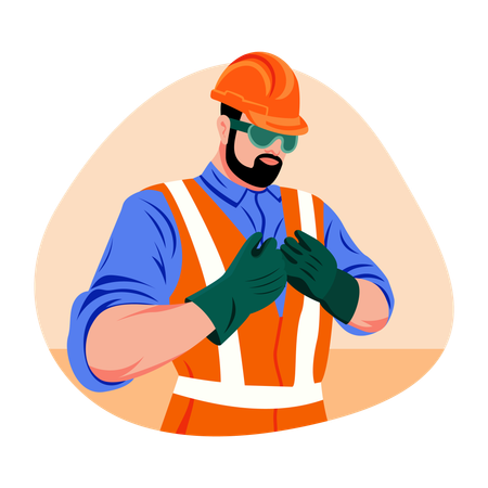 Man wearing worker uniform  Illustration