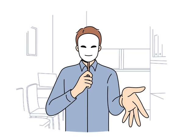 Man wears face mask  Illustration
