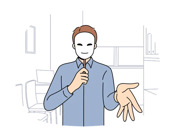 Man wears face mask  Illustration