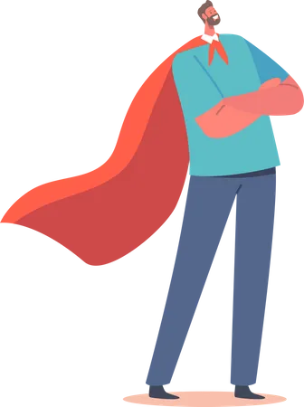 Man wears red cloak  Illustration