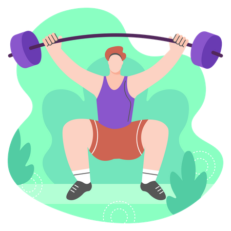Man weightlifting Illustration
