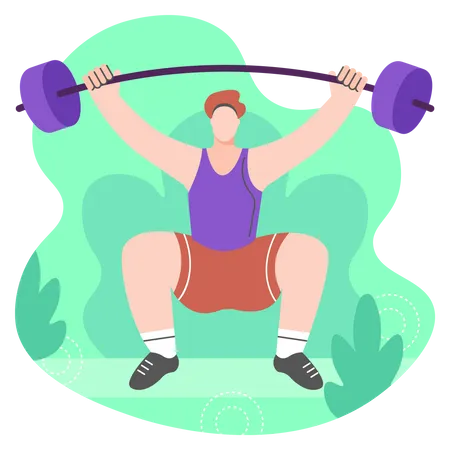 Man weightlifting  Illustration