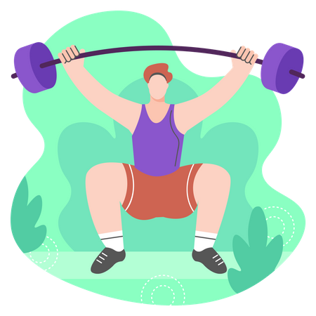 Man weightlifting  Illustration