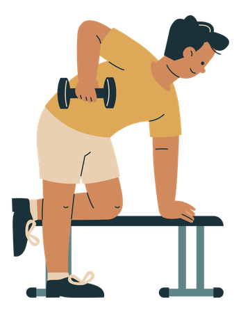 Man Weightlifting with Dumbbell  Illustration