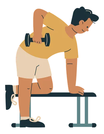 Man Weightlifting with Dumbbell  Illustration