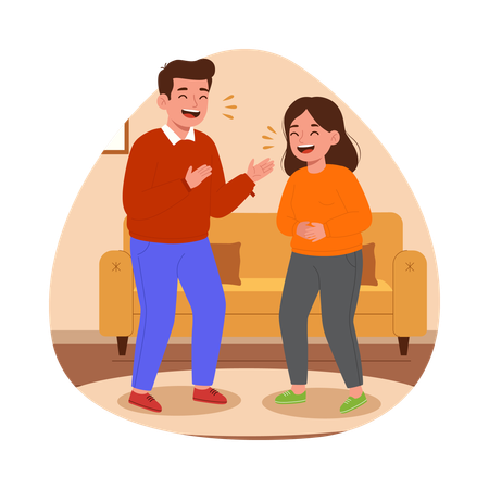 Man Welcoming Guests for Thanksgiving  Illustration