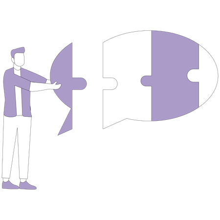 Man will connect last piece of puzzle  Illustration