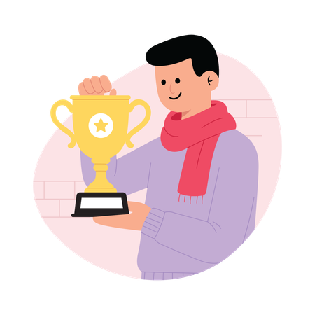 男の勝利の瞬間  イラスト