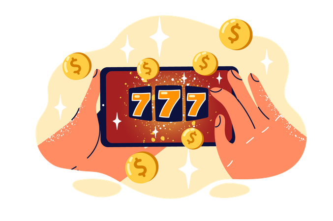 Man wins jackpot  Illustration