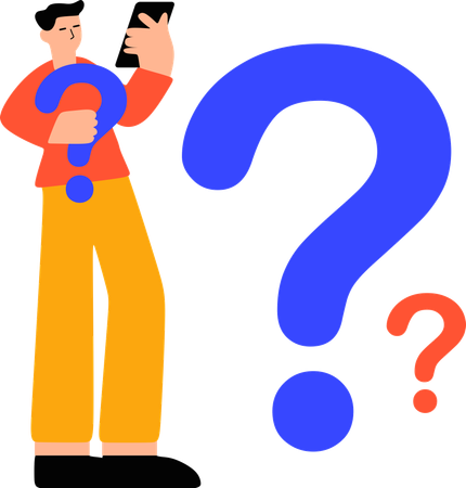 Man with a curious question  Illustration