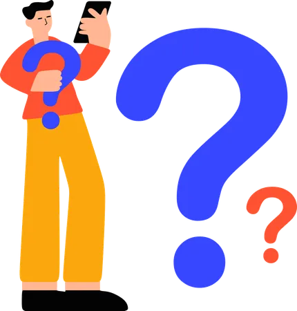 Man with a curious question  Illustration