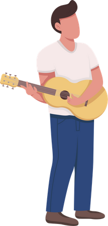 Man with acoustic guitar Illustration