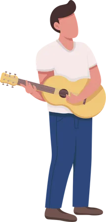 Man with acoustic guitar  Illustration