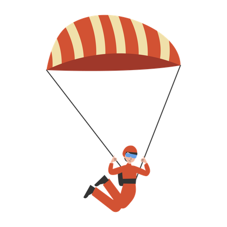 Man with adventurous Airborne  Illustration