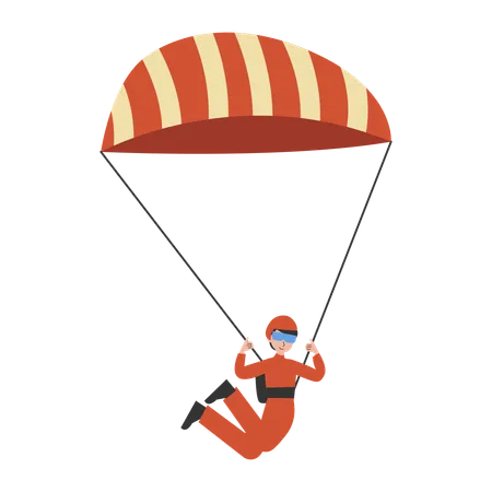 Man with adventurous Airborne  Illustration