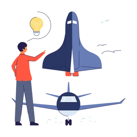 Man with Aerospace Innovations  Illustration