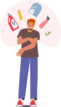 Man with allergy Illustration