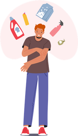 Man with allergy  Illustration