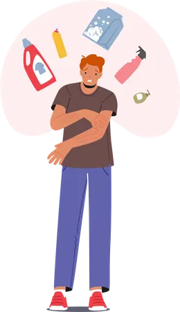 Man with allergy  Illustration