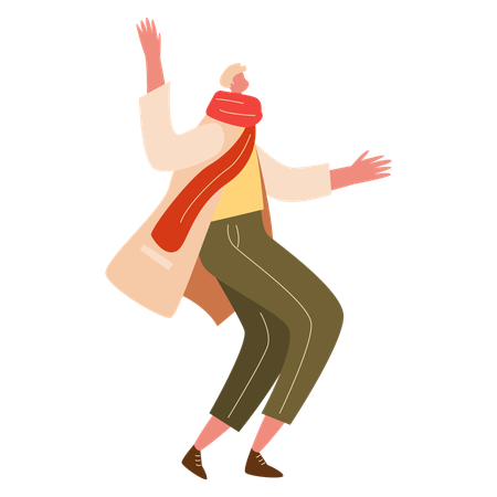 Man With Autumn Clothes  Illustration